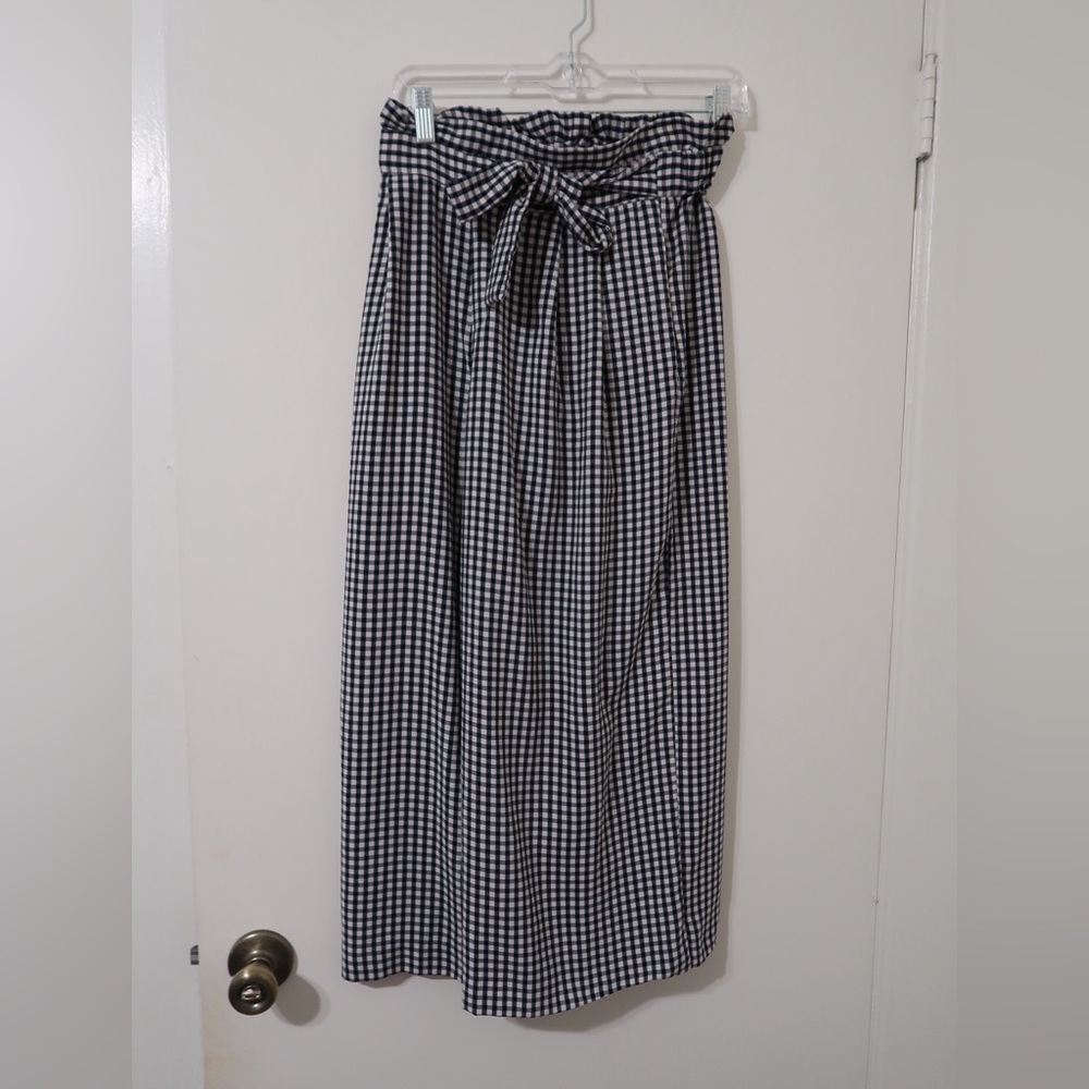 Zara Gingham wide leg pants size small